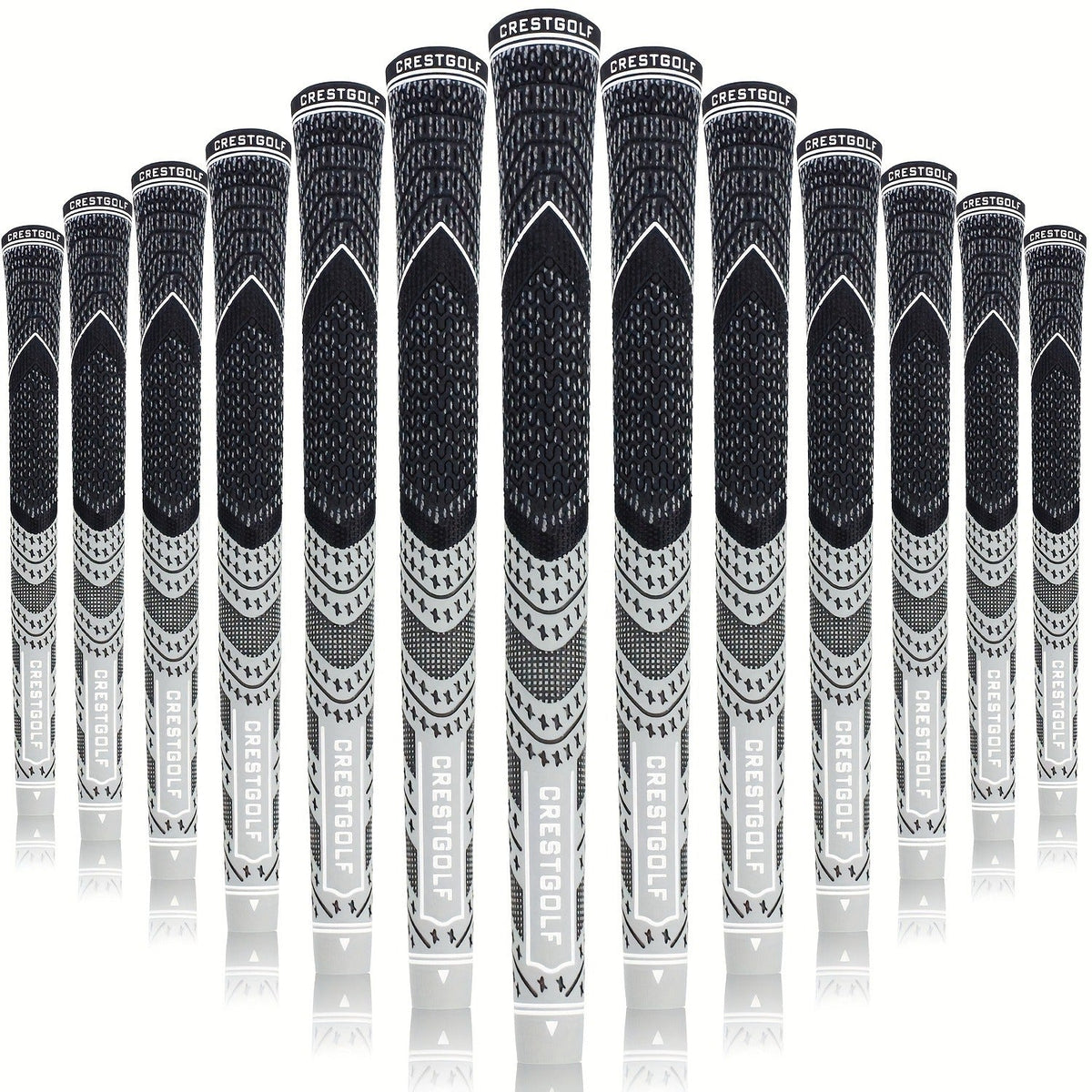 Midsize Golf Grips Set 13 Pack – All Weather Hybrid Rubber Golf Club Grips with Ecological Yarn Thread Technology, Multiple Colors