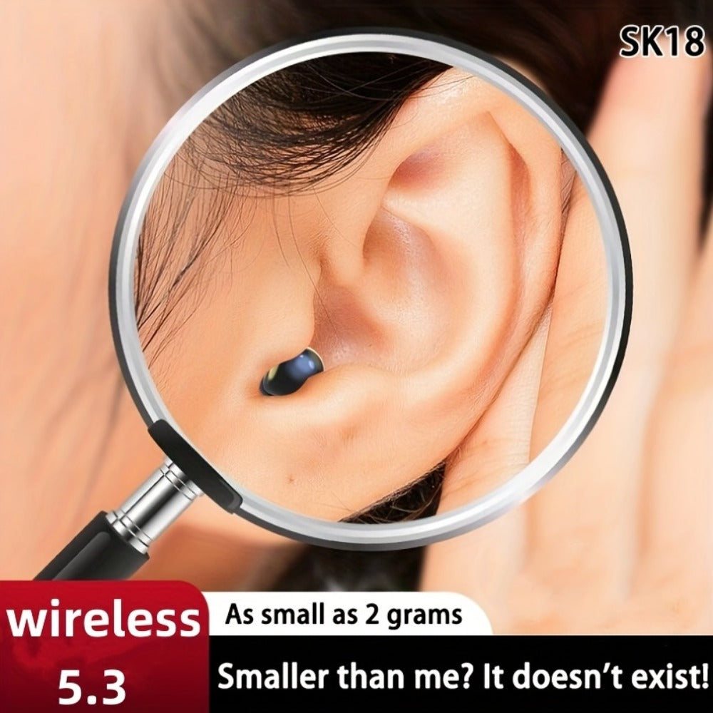 True Wireless Earbuds Ultra-Small In-Ear Design with No-Flash Charging Case and Khaki Finish