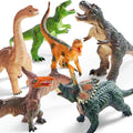 Toddler Dinosaur Figures with Educational Book, 6 Jumbo Realistic Dinosaur Toys for Toddlers 1+ Years