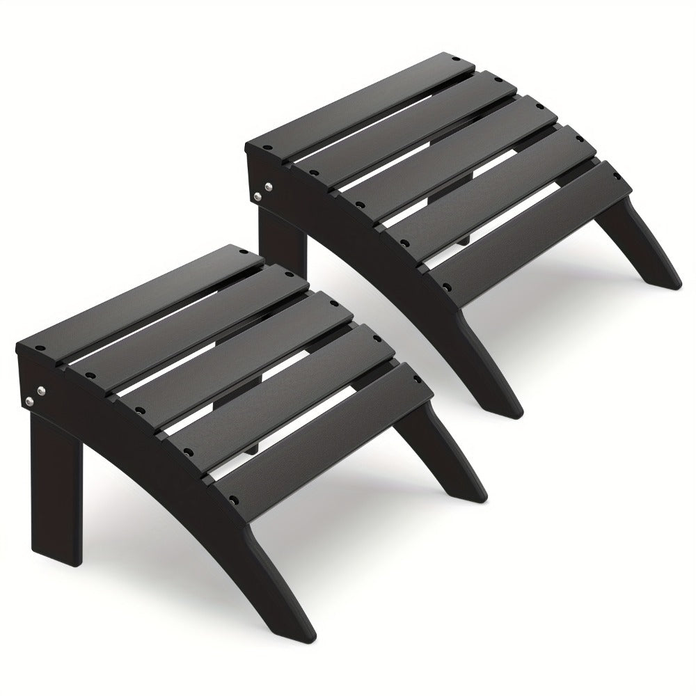 19.7-Inch HDPE Outdoor Ottoman with Footrest and Multiple Color Options for Patio detail image - detail view 12