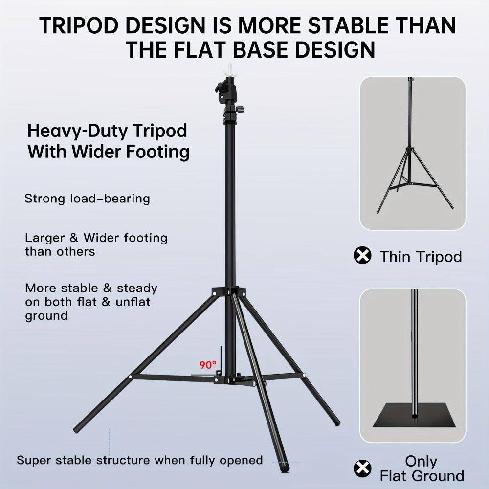 Photography Background Stand 10x8.5 FT Adjustable – Photo Backdrop Support System for Video Studio, Portrait & Streaming with Portable Carry