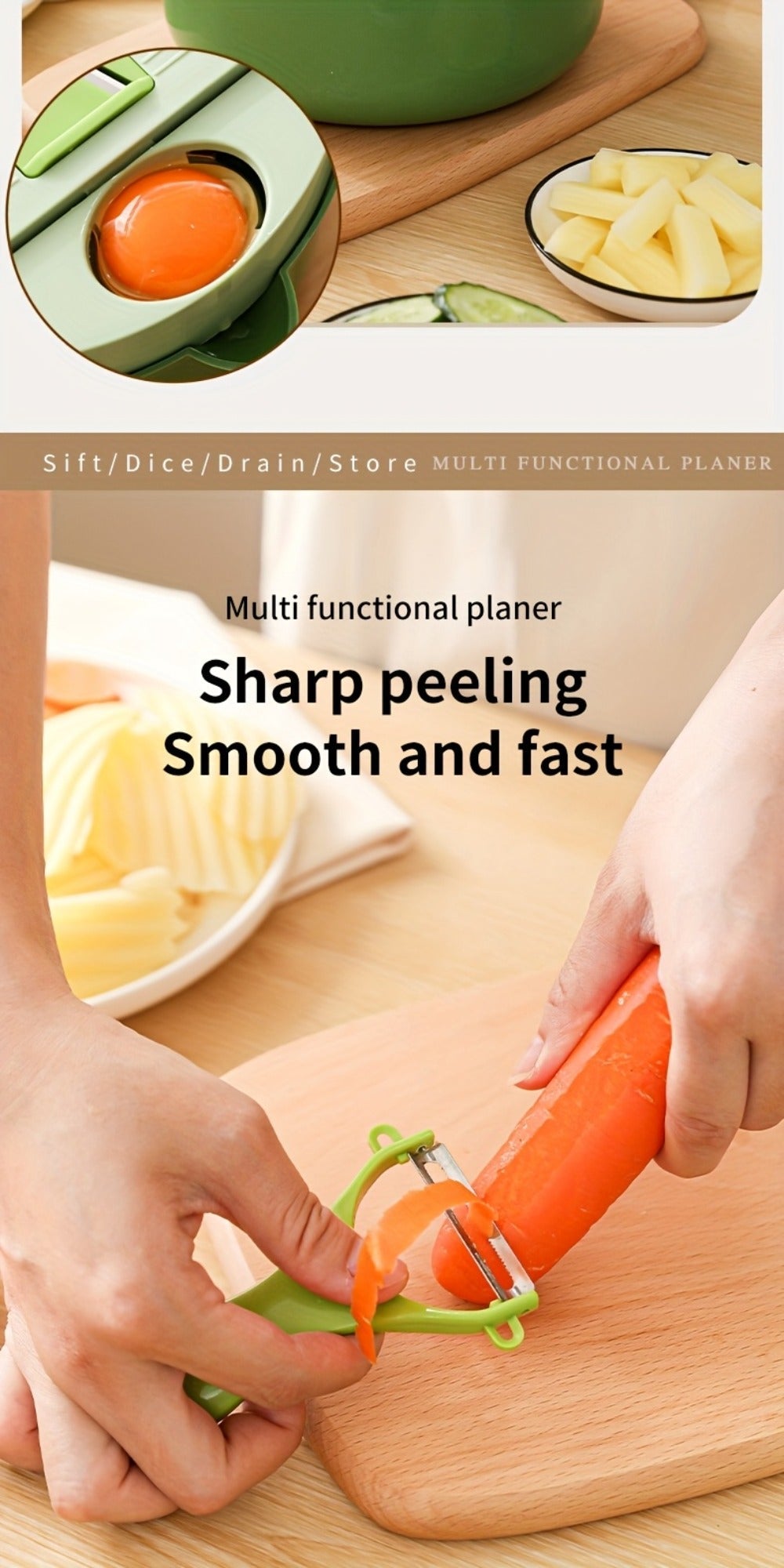 Vegetable Chopper 16-in-1 Manual Food Processor with Container, Onion Dicer, Potato Slicer, Garlic Mincer