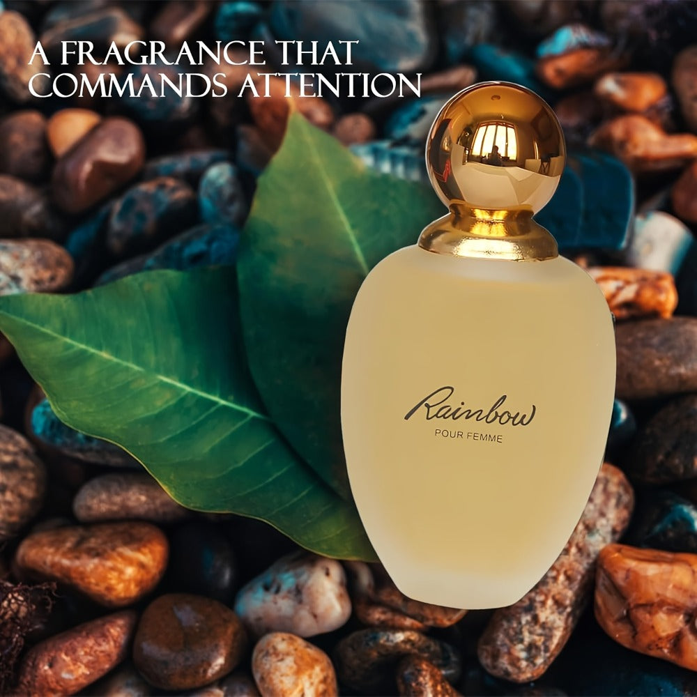 Eau de Parfum Rainbow for Women 100ml Natural Spray in Gold Bottle with Black Box for Daily Wear