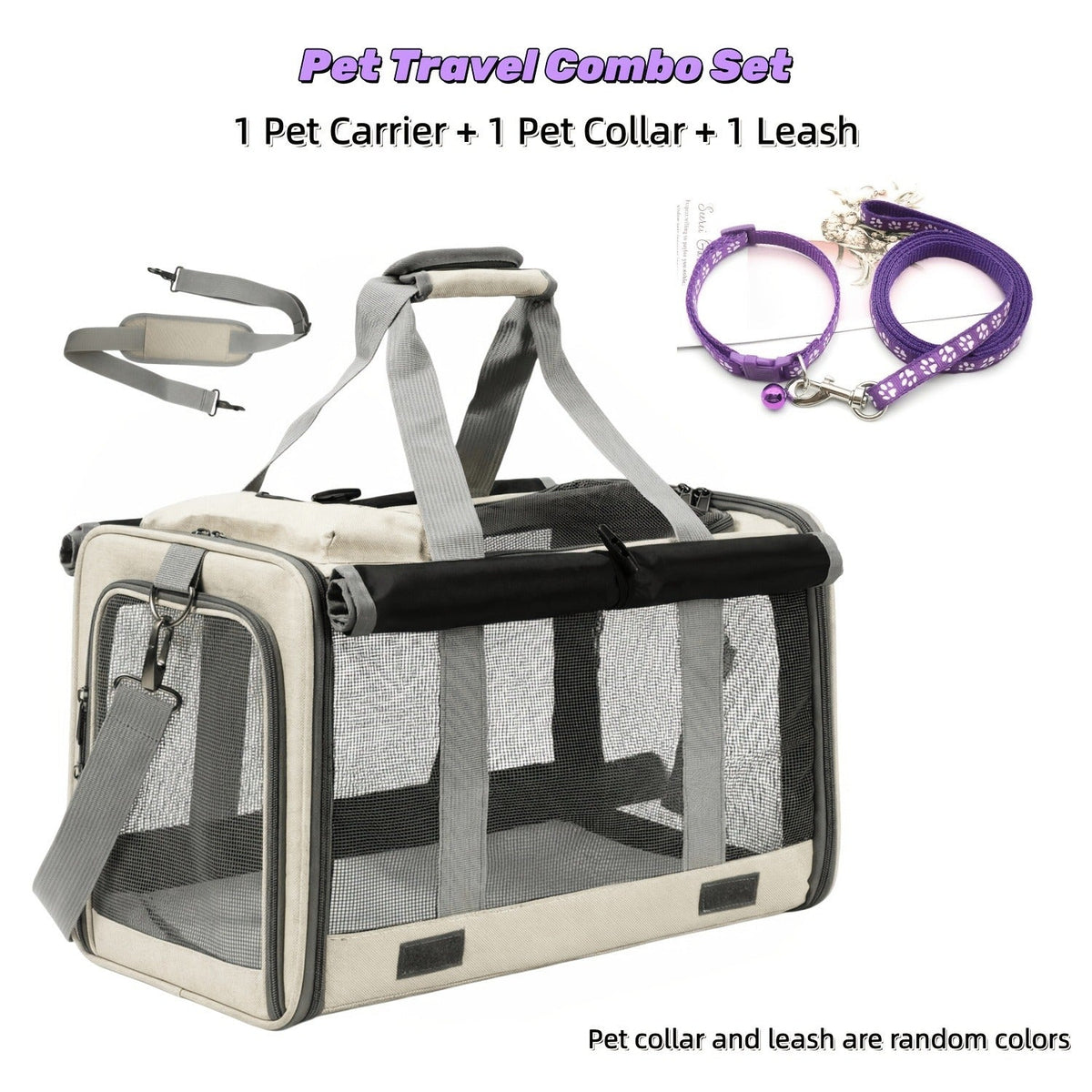 Airline Approved Pet Carrier Soft Sided Collapsible for Cats & Small Dogs – Breathable Oxford Cloth Travel Bag with Zipper Closure