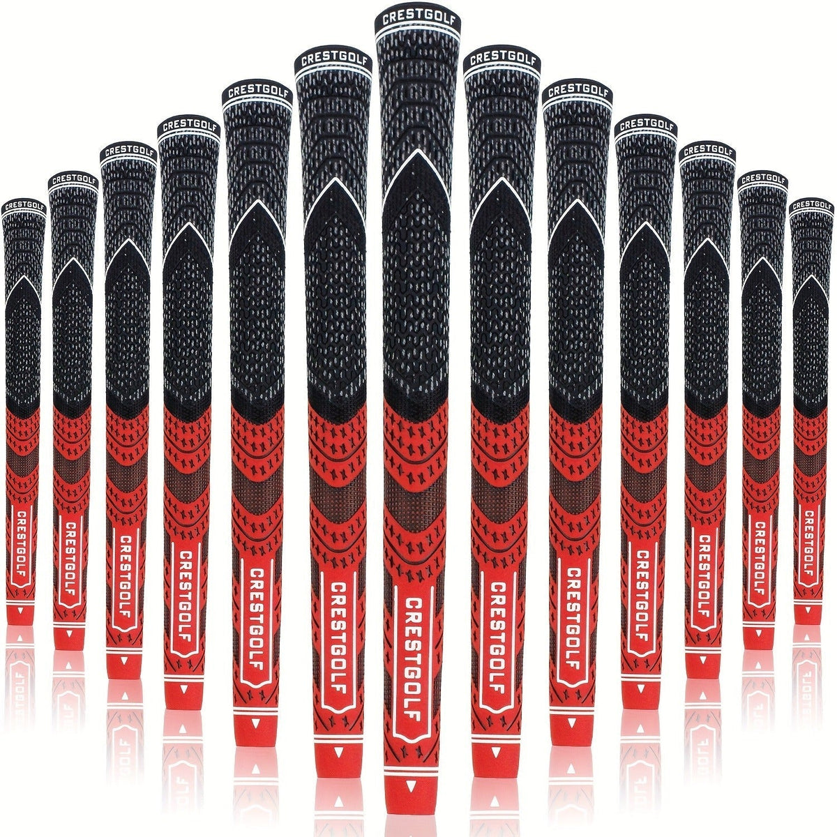 Midsize Golf Grips Set 13 Pack – All Weather Hybrid Rubber Golf Club Grips with Ecological Yarn Thread Technology, Multiple Colors