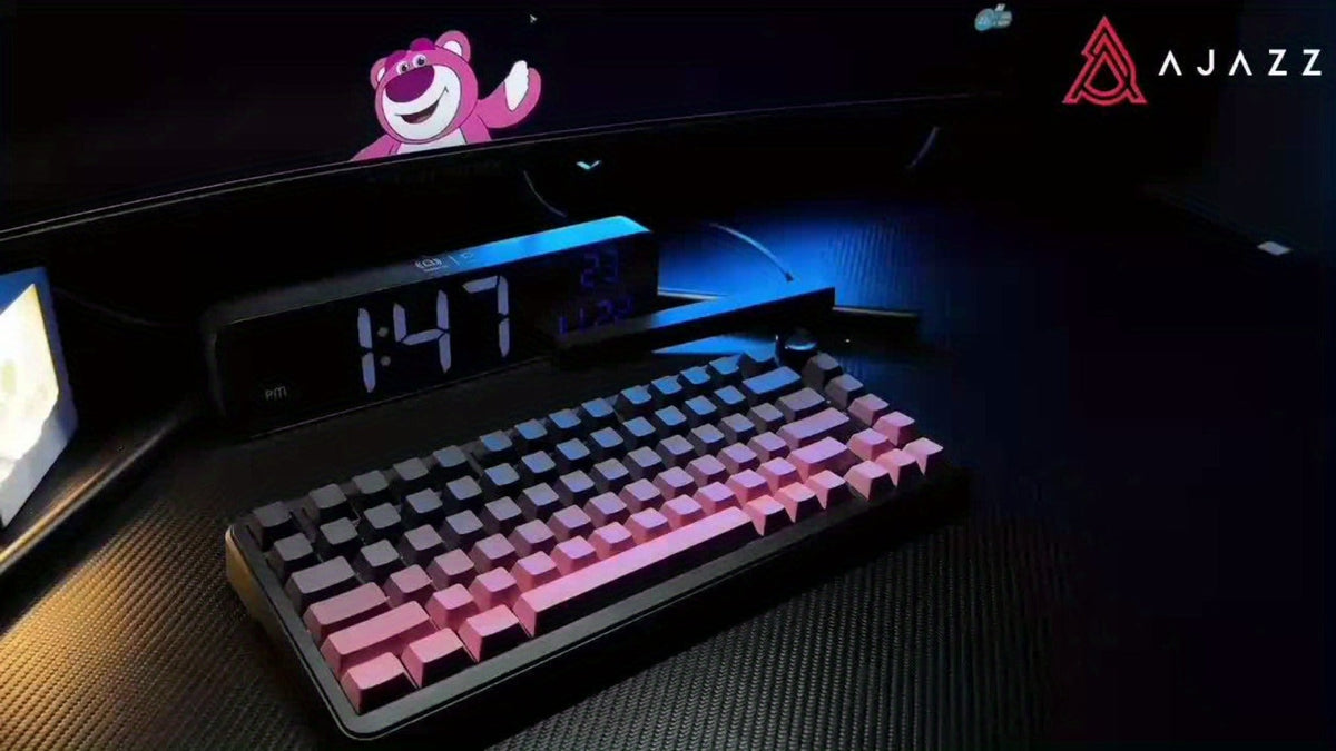 Hot Swap Gasket Mechanical Keyboard AJAZZ AK820 75%, Wireless 2.4GHz & Wired, Volume Knob, South-Facing RGB
