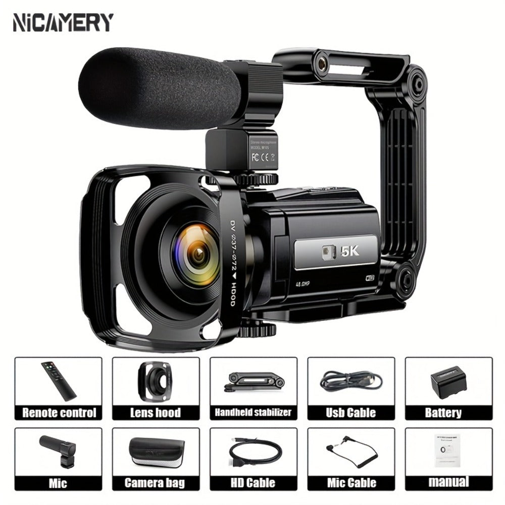 5K 30FPS Vlog Camera 48MP UHD WiFi with 16x Digital Zoom, IR Night Vision for an Everyday Personal Care Routine