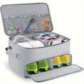 Golf Organizer Storage Box with Compartments and Mesh Pockets Durable Golf Accessory Case for Golf Balls Shoes Gloves Tees and Essentials