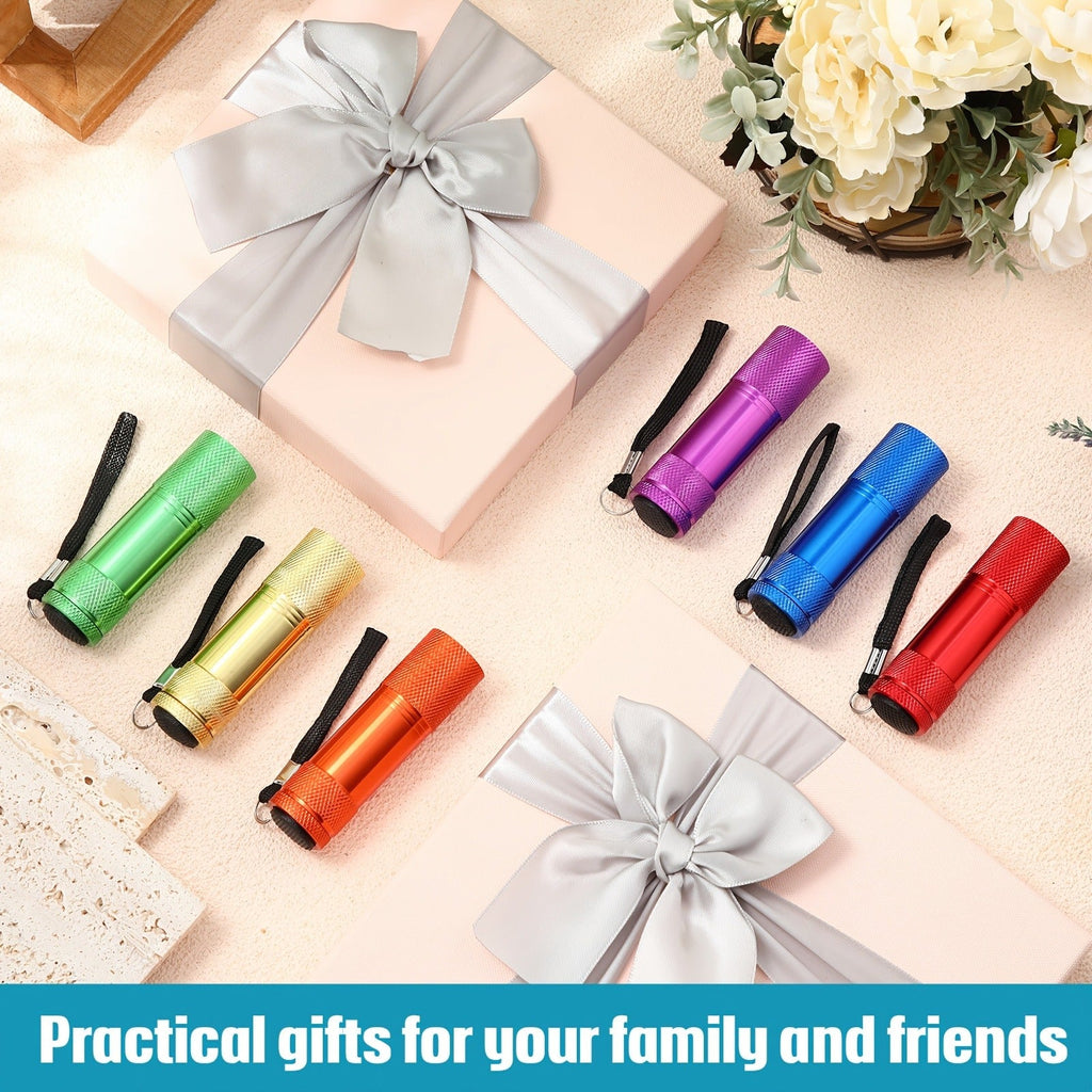 Flashlight 48-Piece Mini LED Bulk Set with Aluminum Bodies, Wrist Lanyards and Mixed Colors