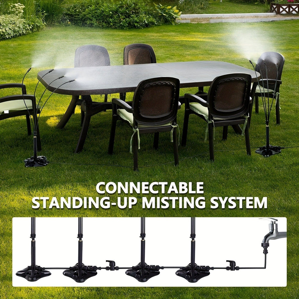 Outdoor Misting System Portable 26.5Ft Mist Cooling Kit with Adjustable Stand for Patio Garden BBQ