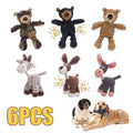 Dog Toys Six-Piece Stuffless Soft Plush Assortment for Small, Medium and Large Dogs and Puppies