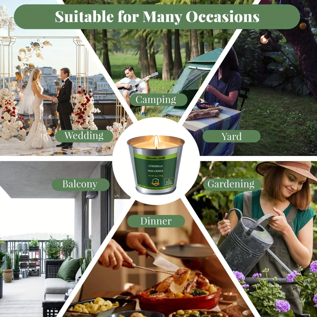 Citronella Candles Set 4 Pack Outdoor Indoor Bug Repellent Candles for Patio BBQ Garden Yard Camping Party Deck Holiday Gift Fall Candles