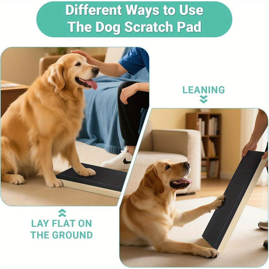 Dog Nail Scratch Board with Foldable Adjustable Stand, Replaceable Sandpaper and Bracket or Flat Options
