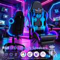 Gaming Chair with 7-Point Vibration Massage, Bluetooth Speakers, RGB Lighting, Footrest and 400lb Rating