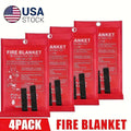 Fire Blanket 4-Pack Fiberglass Emergency Flame Retardant – Heat Resistant Fire Safety Blankets for Home, Kitchen