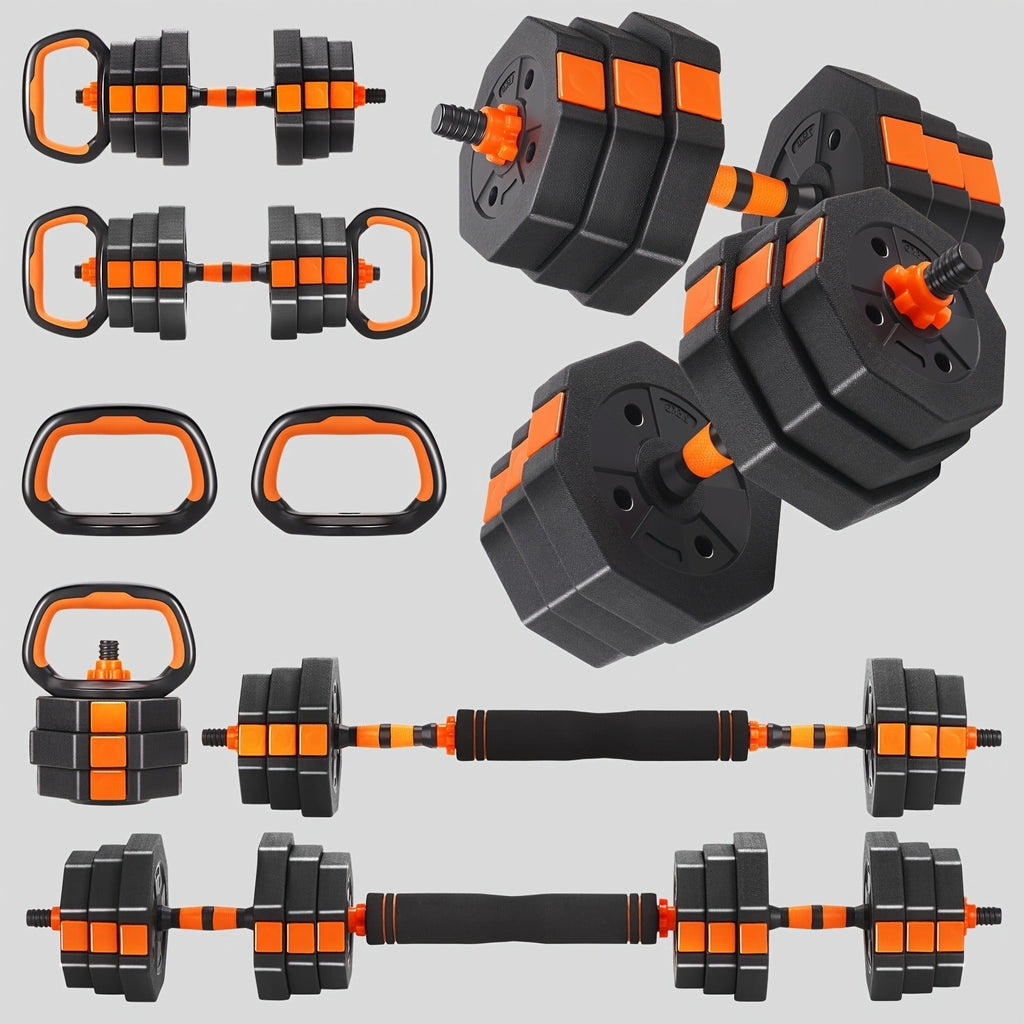 Adjustable Barbell & Dumbbell Set 4-in-1 – 25/50/66 lbs Home Gym Weight Set with Connecting Rod, Strength Training for Men & Women