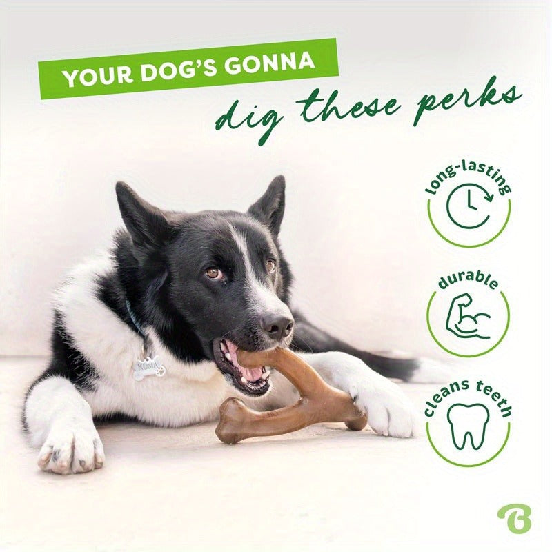 Dog Toy Bacon-Flavored Brown Chew Bone for Solo Chew and Interactive Play with Dogs or Cats