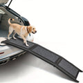 Folding Pet Ramp for Dogs & Cats – Adjustable Portable Non-Slip Fabric Ramp with Ergonomic Handle for Car