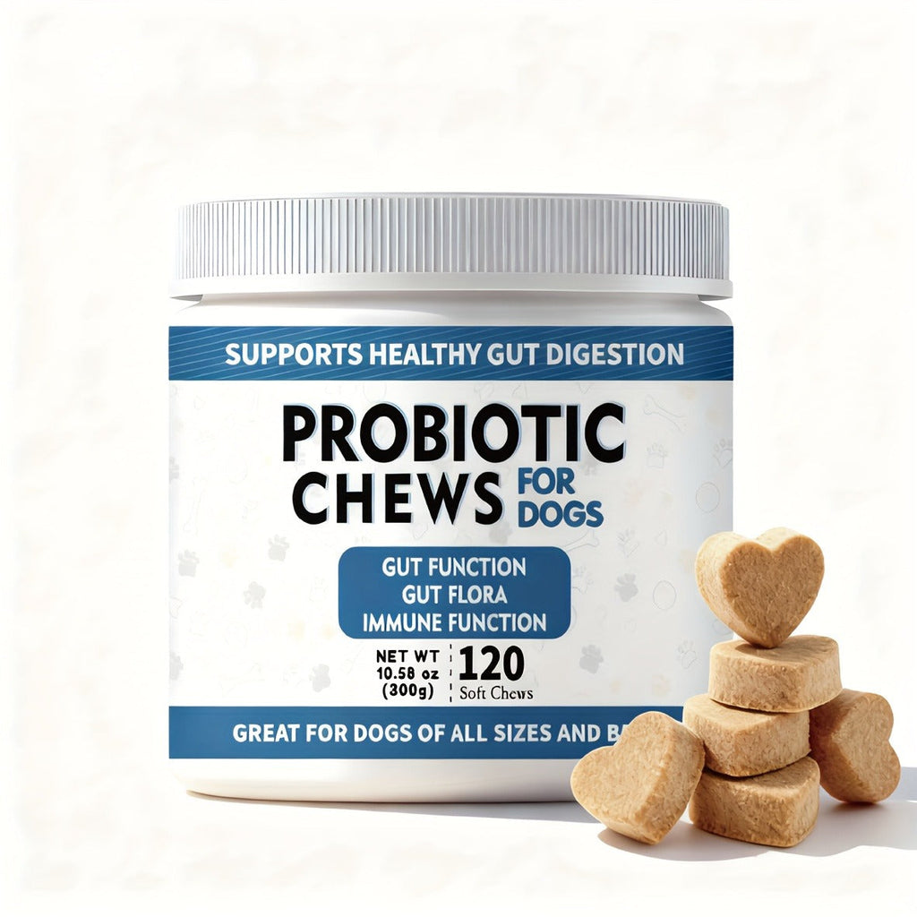 Dog Probiotic & Digestive Enzyme Chews with Prebiotics – Gut Health, Skin Sensitivity Support & Digestive Balance Soft Chew Supplement