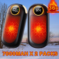 Rechargeable Hand Warmers 2 Pack – Dual-Sided Electric Pocket Heater with Power Bank & LED Light, 36Hrs Warmth, 4 Heat Levels