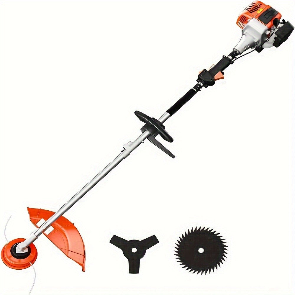 Gas String Trimmer 3-in-1, 36CC/48CC/52CC 2-Stroke Brush Cutter & Weed Wacker with String Head, 3T Blade & 40T Circular Blade