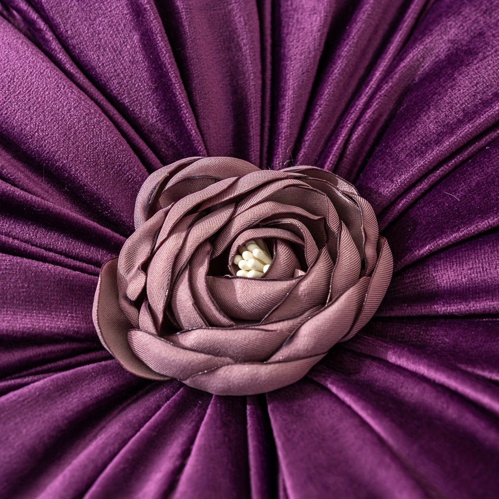 Round Flower Shaped Throw Pillow with Insert 16 Inch Soft Knit Decorative Cushion Machine Washable Zipper for Sofa Bed Car Home Decor 5