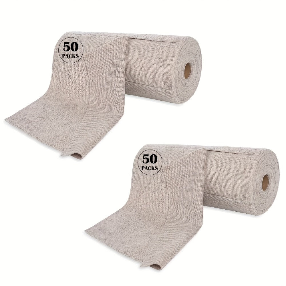 Microfiber Cleaning Cloths Reusable Paper Towel Roll Replacement – Washable Absorbent Tear-Away Dishcloths for Kitchen