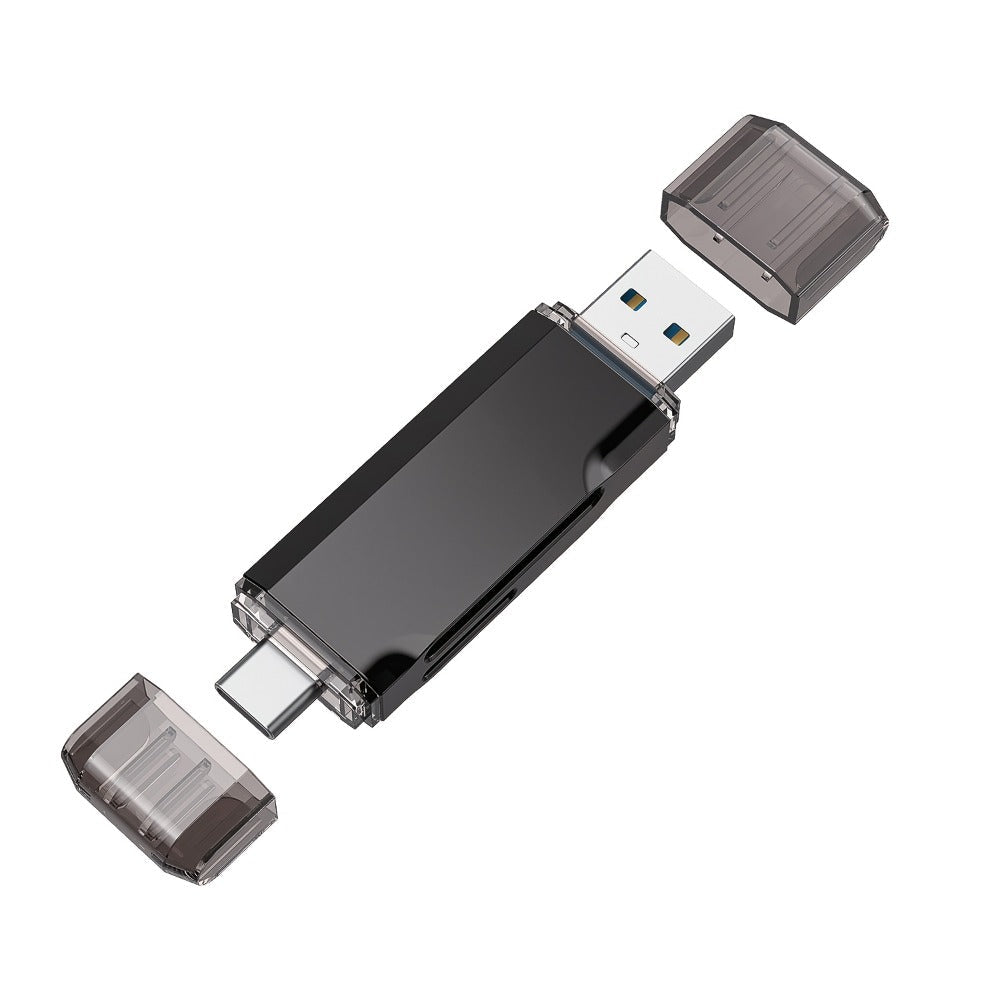 Compact SD Card Reader with USB-A & USB-C Dual Connector, High-Speed Memory Card Adapter for Micro SD SDHC SDXC