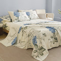 Four-Piece Floral Polyester Sheet Set with Fitted and Flat Sheets, Two Pillowcases and Four Sizes