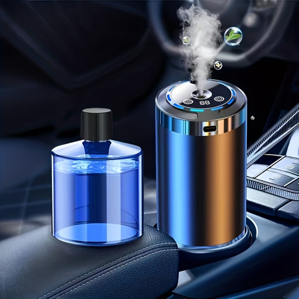 Starry Sky Car Aroma Diffuser with Ambient Light & Humidifier, USB Smart Air Freshener, 50ml Essential Oil Included