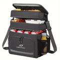19L Triple-Compartment Lunch Bag with Three Stacked Zippers, Shoulder Strap and Four Color Options