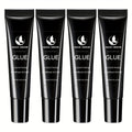 Nail Glue Set, MAGIC ARMOR Four 0.35oz Black Squeeze Tubes with Precision Nozzles for Press-On Nails