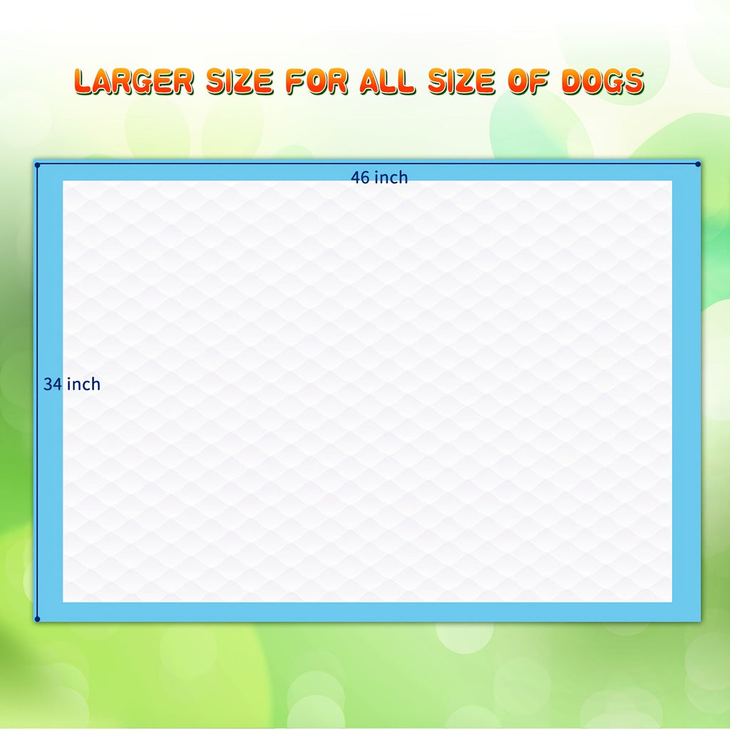 Puppy Pee Pads, Extra Large 34x46 Inch – 6-Layer Leak-Proof Super Absorbent Puppy Pee Pads, 30-Count Pack for Indoor Potty Training