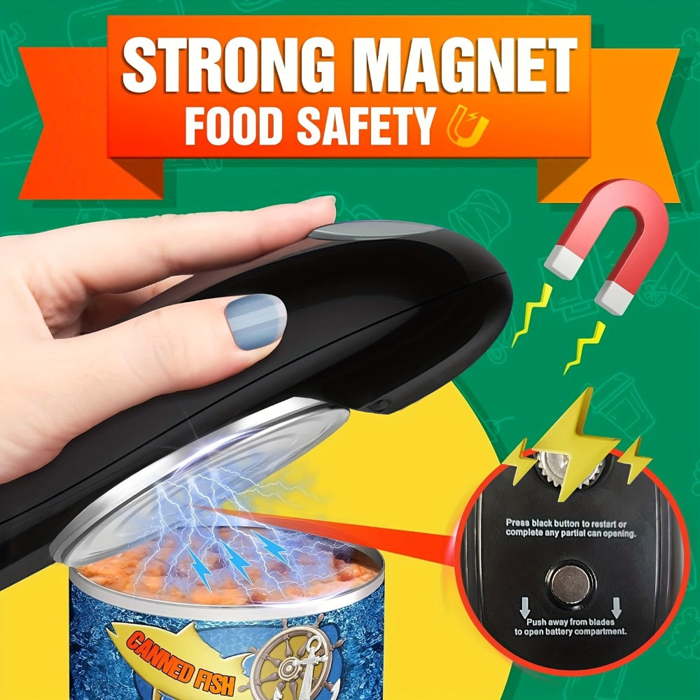 Cordless One-Touch Can Opener in Two Models: Black Big Helper or Red Master Opener Selection
