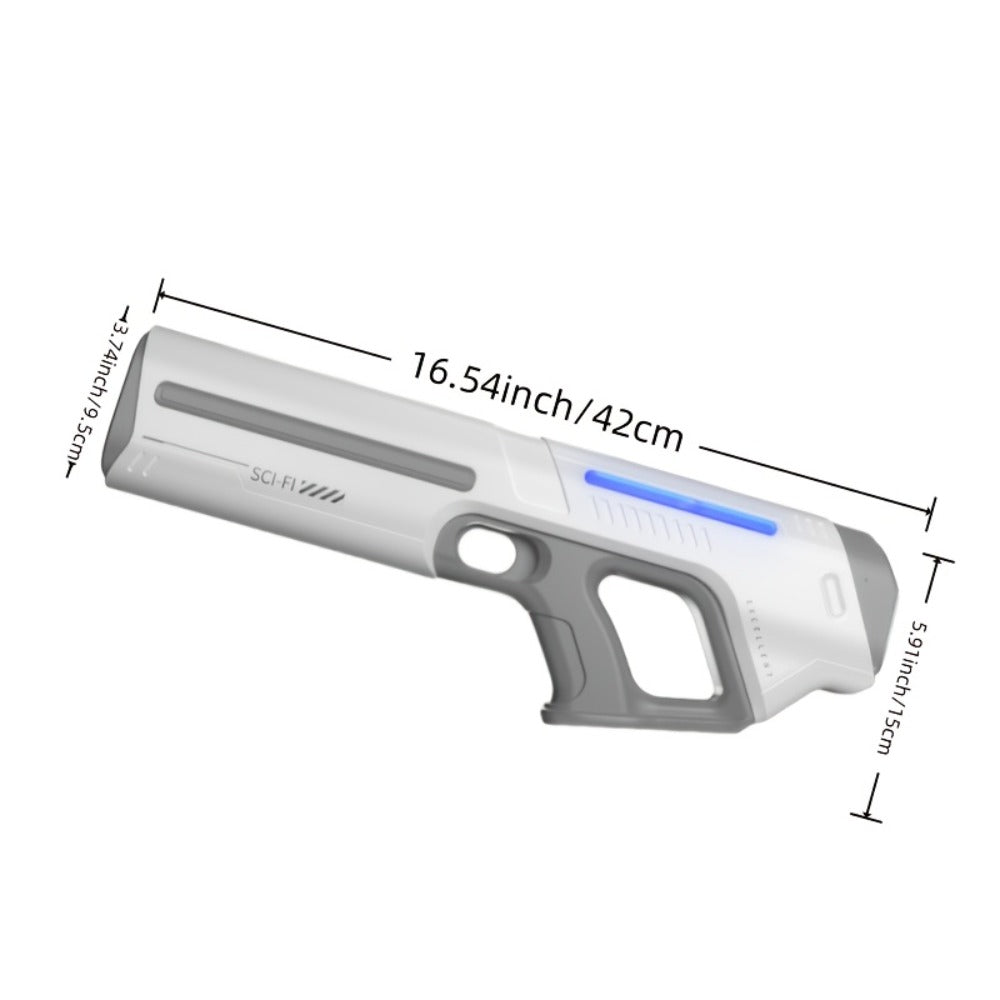 Electric Pulse-Light Water Blaster with Auto-Suction Refill, 16.54-Inch Body and Three Color Options