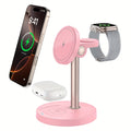 Wireless Charging Station, 3-in-1 Qi-Labeled Stand for iPhone, Apple Watch and AirPods Models in Six Colors