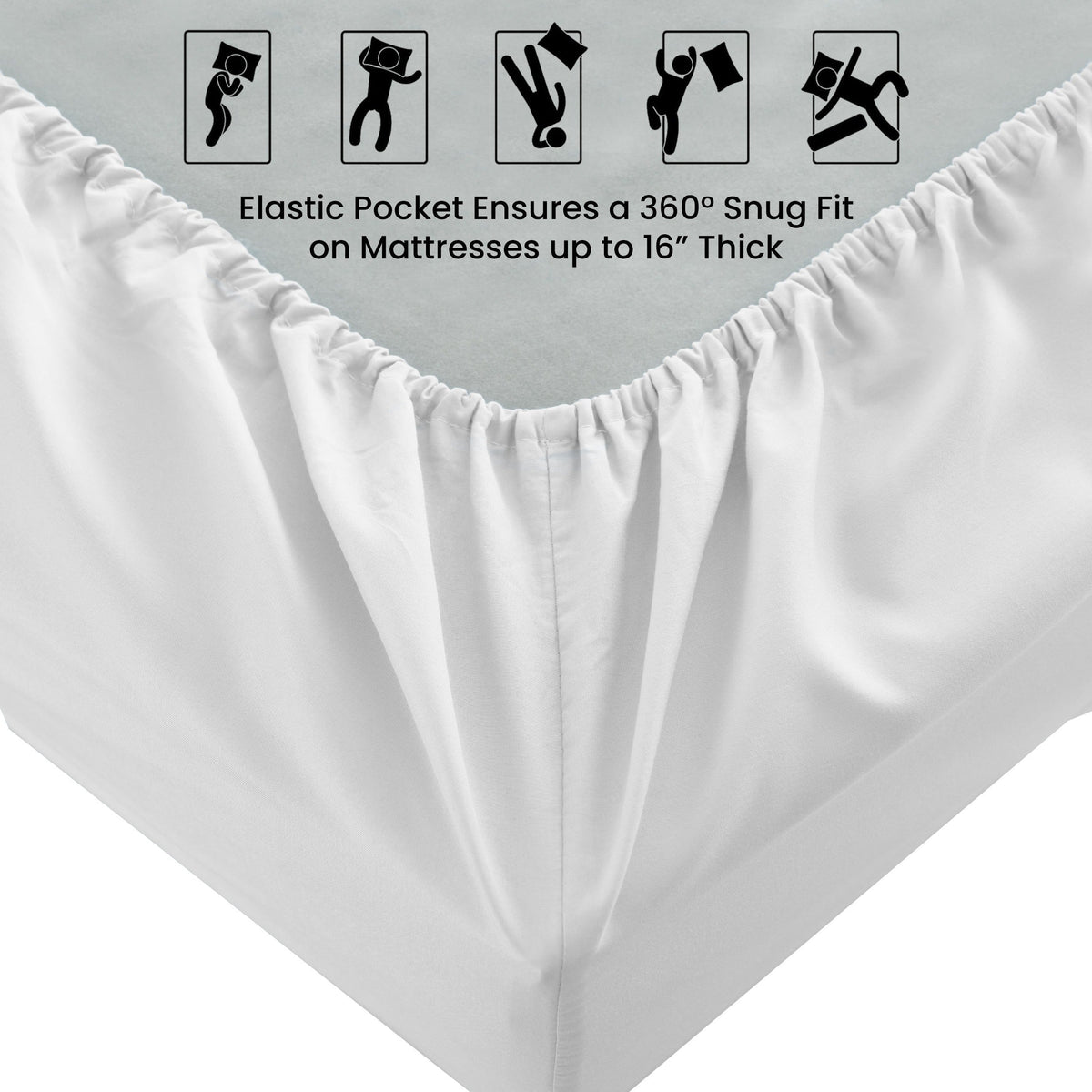Deep-Pocket Brushed Microfiber Fitted Sheet in Nine Colors and Twin XL to California King Sizes