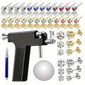 Ear Piercing Gun Kit 36pcs - 24 Stainless Steel Studs & 12 Crown-Shaped Earrings with Reusable Black Piercing Tool