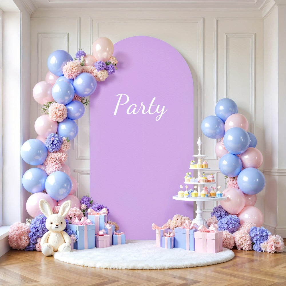 Wedding Arch Cover 6ft Polyester Fitted Round Top Backdrop Cover, Wrinkle-Free Machine Washable, for Wedding Ceremony Birthday Party Gender
