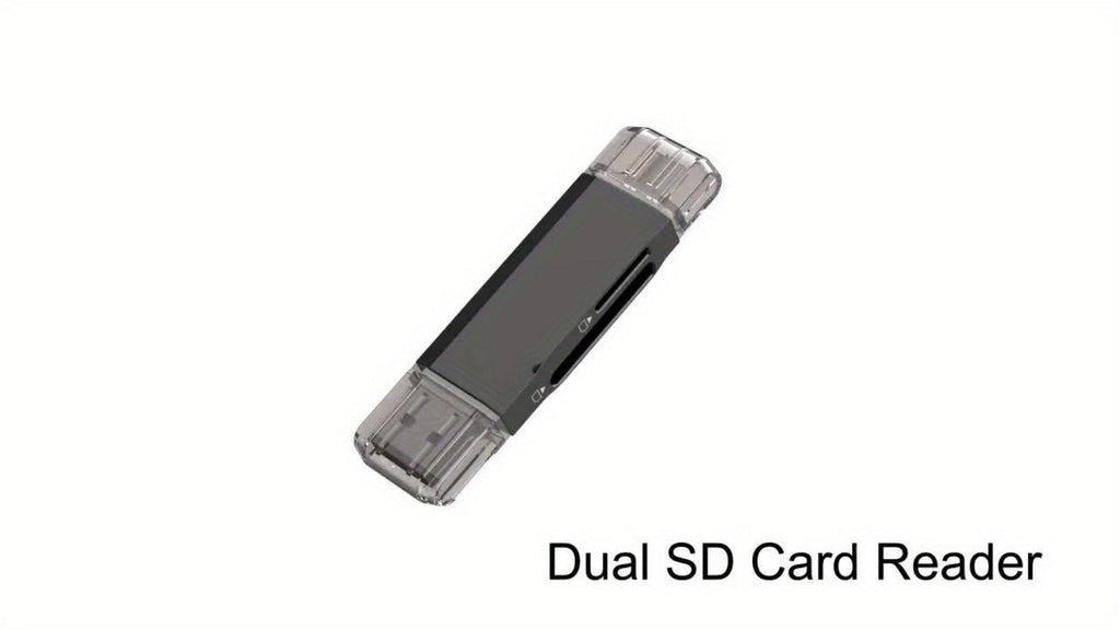 Compact SD Card Reader with USB-A & USB-C Dual Connector, High-Speed Memory Card Adapter for Micro SD SDHC SDXC