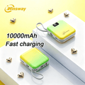 10000mAh Winsway Power Bank with 22.5W Label, Built-In USB-A and USB-C Cables and Gradient Colors