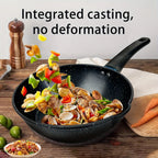 Non-Stick Cookware Set 4pcs Aluminum Frying Pan Kitchen Cooking Set Even Heat Distribution for Home Cooking, Dining and Outdoor Meals
