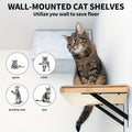 Sisal Mat Wall-Mounted Cat Climbing Frame with Hammock Wooden Perch Observation Platform Scratch Pad Indoor Cat Wall Furniture Resting Area