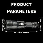 Flashlight Rechargeable 4-Piece Zoom Set with Digital Displays, USB Charging and IP65 Rating