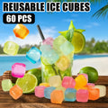 Reusable Plastic Ice Cubes 60/90/120/165 PCS - Non-Melting Non-Diluting Refreezable Ice Cubes for Whiskey