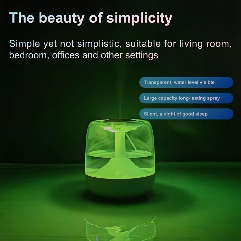 USB Humidifier with 7-Color Night Light for Entryways, Bedrooms and Living Spaces, with the Listed Configuration