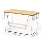 Clear Stackable Trash Bag Roll Dispenser with Bamboo Lid and One-, Two- or Four-Pack Options