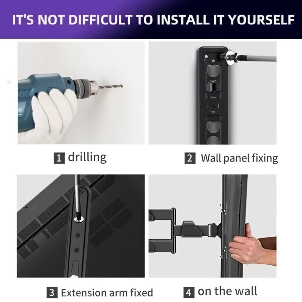 Articulating Full Motion TV Wall Mount 22-55 Inch – Swivel Tilt Extend Bracket for Flat & Curved Screens up to 80 lbs