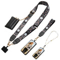 Phone Lanyard Crossbody Strap with Zipper Pouch & Beaded Charm Adjustable Hands-Free Cell Phone Shoulder Strap