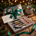 Hand Forged Chef Knife Set with Knife Rack Butcher Knife Bone Cutter Meat Cleaver Vegetable for Grilling, Camping and Outdoor Meals